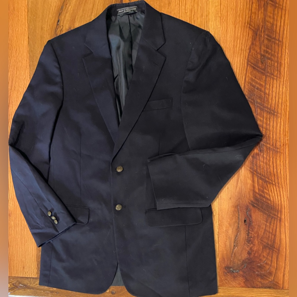 Meeting Street Performance Navy Blue Lined Suit Coat, Size 42 Long